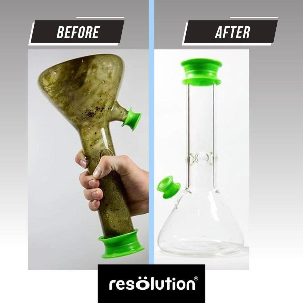 Ooze Resolution Res Caps - Green Silicone Bong End Cleaning Caps 4pk -  resolutioncolo